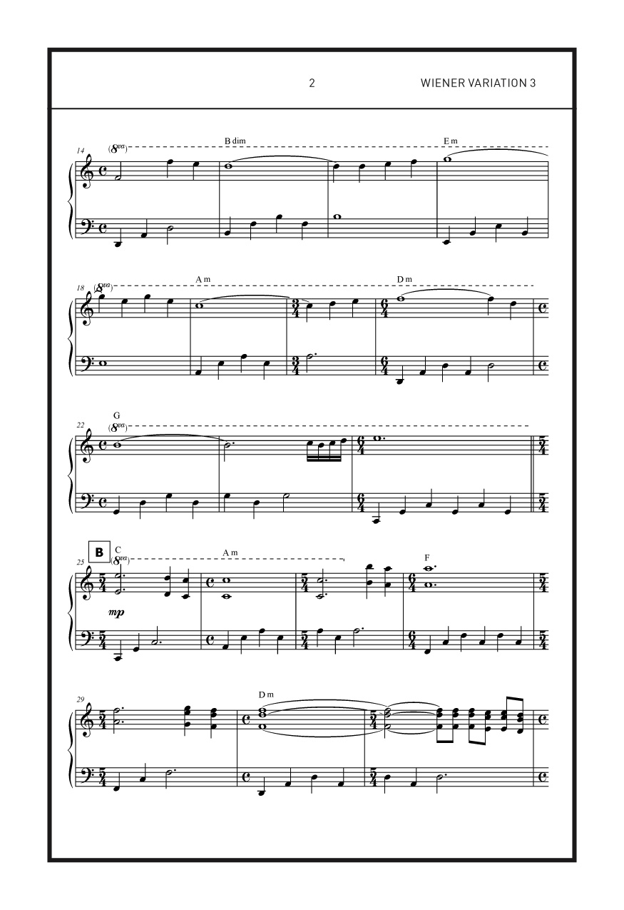 VIENNESE VARIATION 3, Notation page 2 | Alexander Wiener
