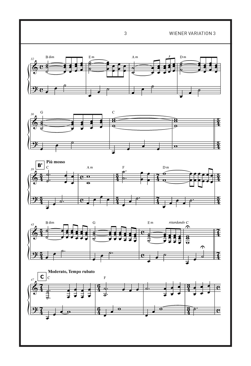 VIENNESE VARIATION 3, Notation page 3 | Alexander Wiener