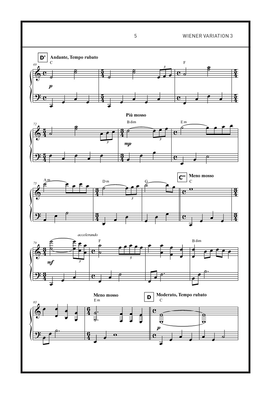 VIENNESE VARIATION 3, Notation page 5 | Alexander Wiener