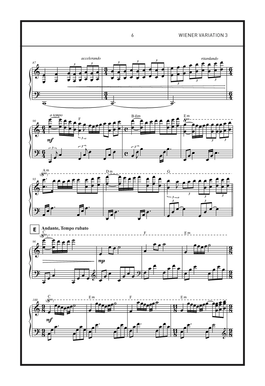 VIENNESE VARIATION 3, Notation page 6 | Alexander Wiener