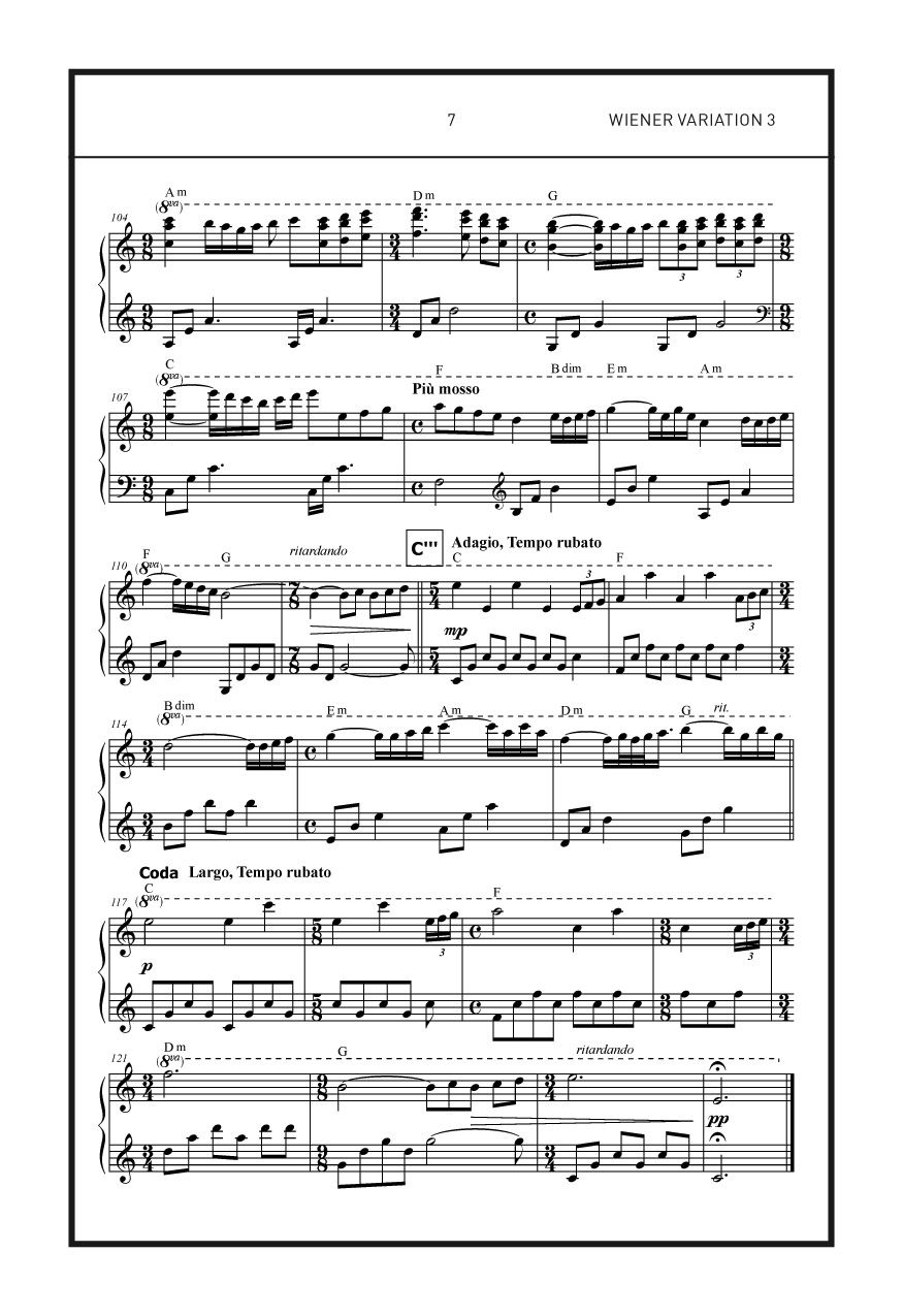 VIENNESE VARIATION 3, Notation page 7 | Alexander Wiener