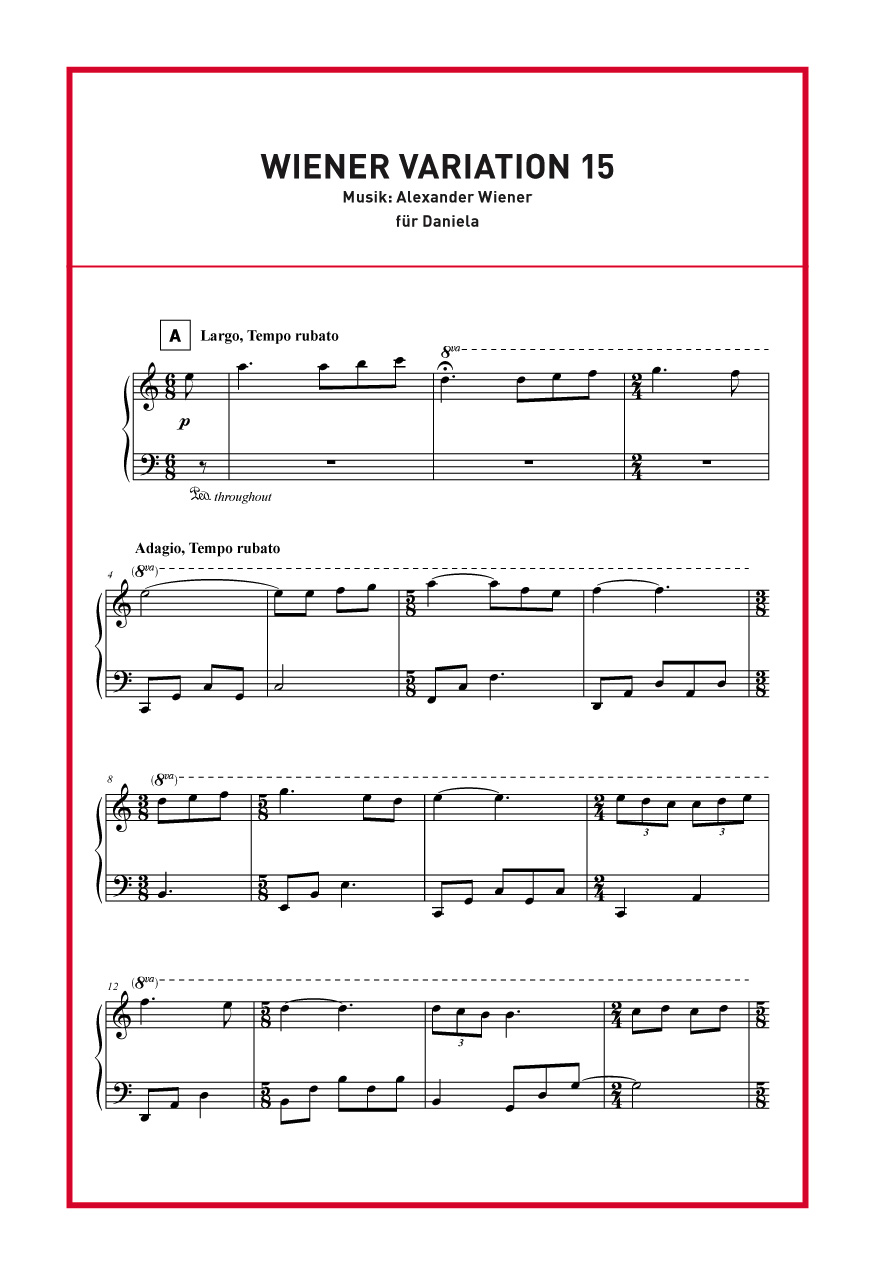 VIENNESE VARIATION 15, Notation page 1 | Alexander Wiener